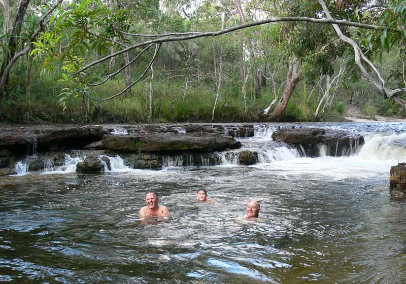 Swimming in Dulhunty River Cape York