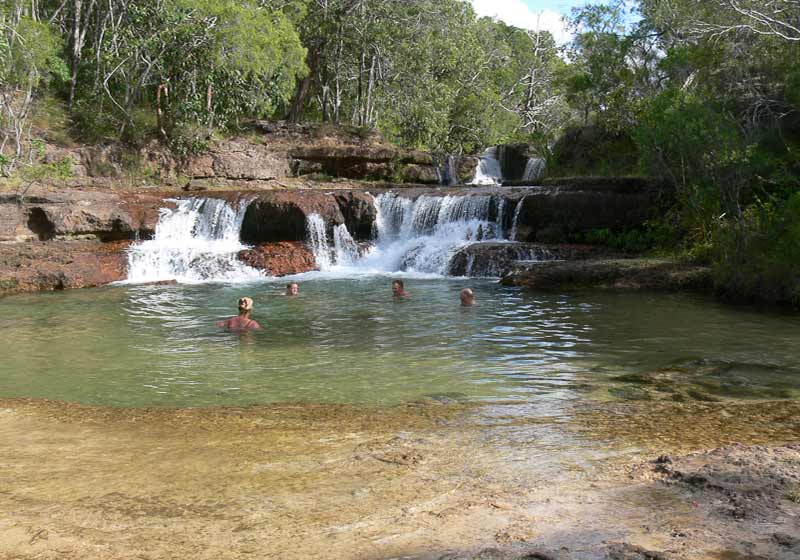 Swimming at Twin Falls Cape York